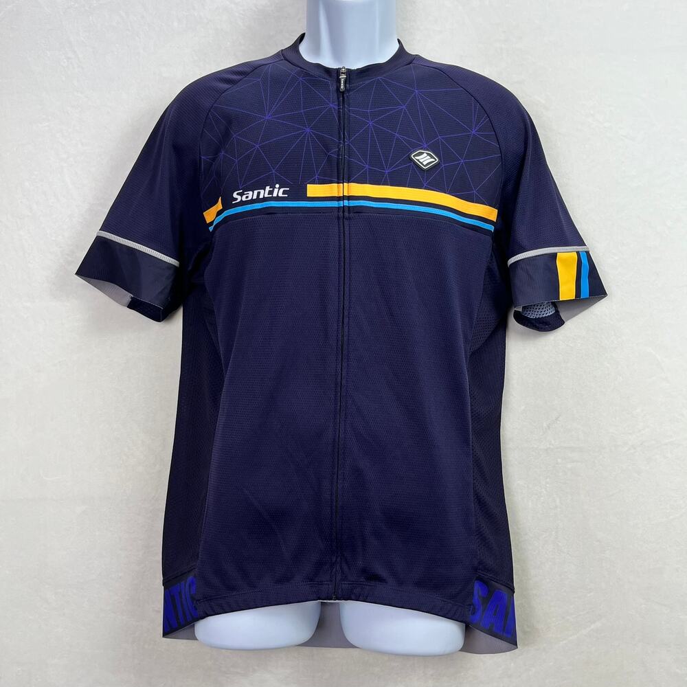 Santic Kamen Navy Men Cycling Jersey Short Sleeve, XL